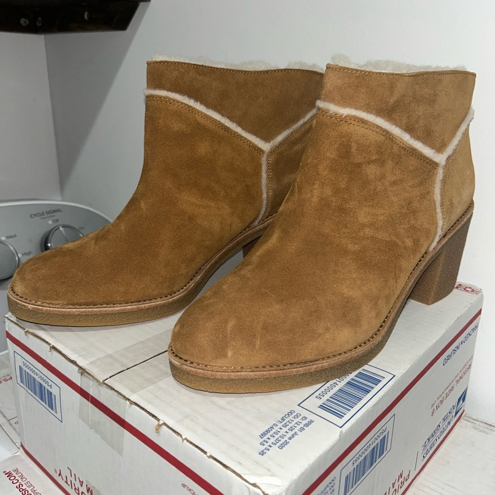 UGG Tan Suede Ankle Booties